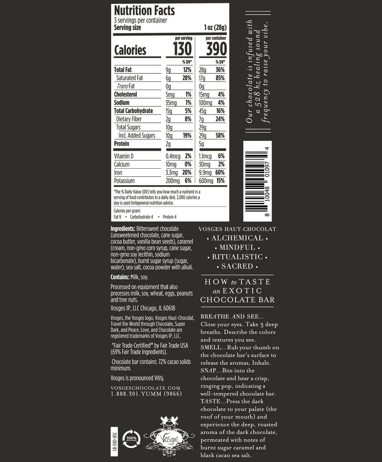 Black Salt Caramel Exotic Chocolate Bar - Image 5