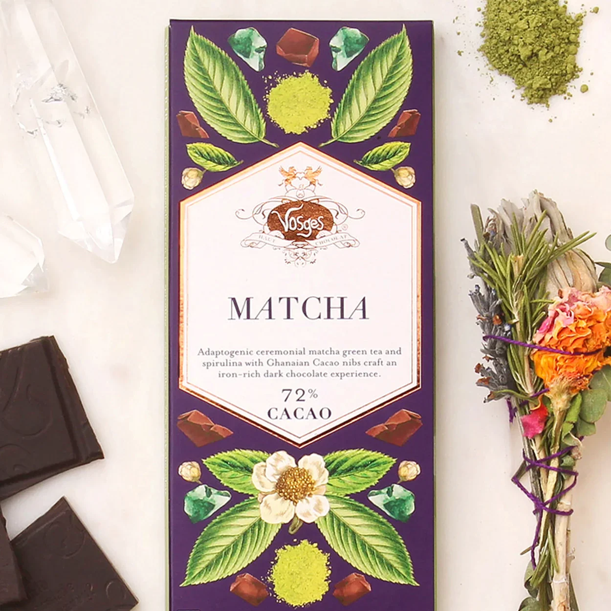 Matcha Green Tea & Spirulina Super Dark™ Chocolate Bar - Image 4